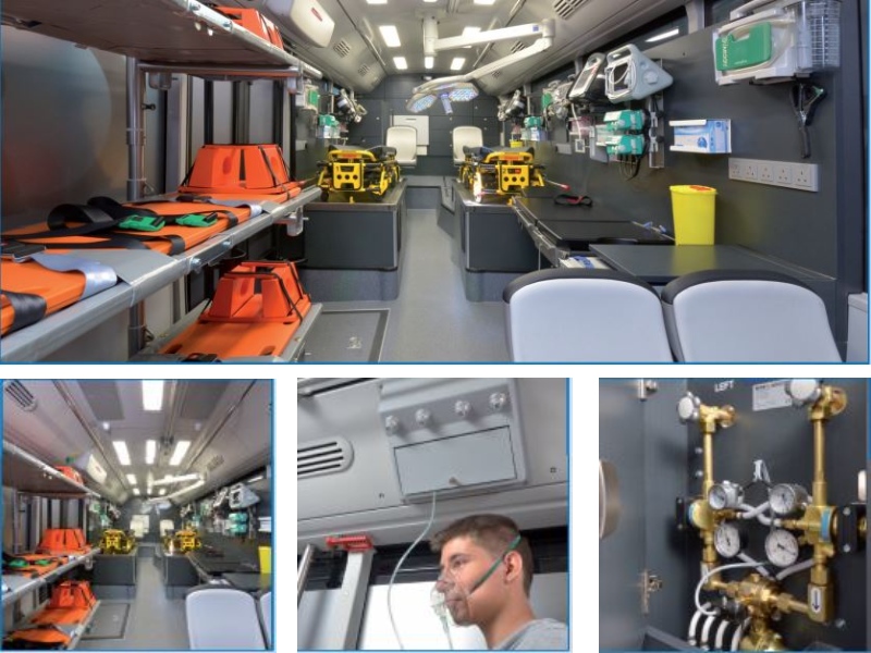Mobile oxygen supply system for ambulances